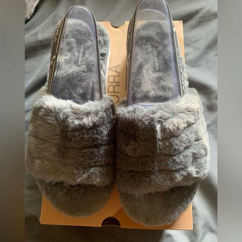 Koolaburra Gray Plush Slippers